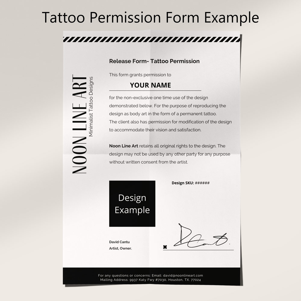 Fresh Air | Tattoo Permission Form - Noon Line Art