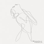 Woman abstract line art simple tattoo design
