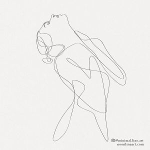 Woman abstract line art simple tattoo design