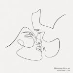 couple-face-kissing-line-art-abstract-tattoo