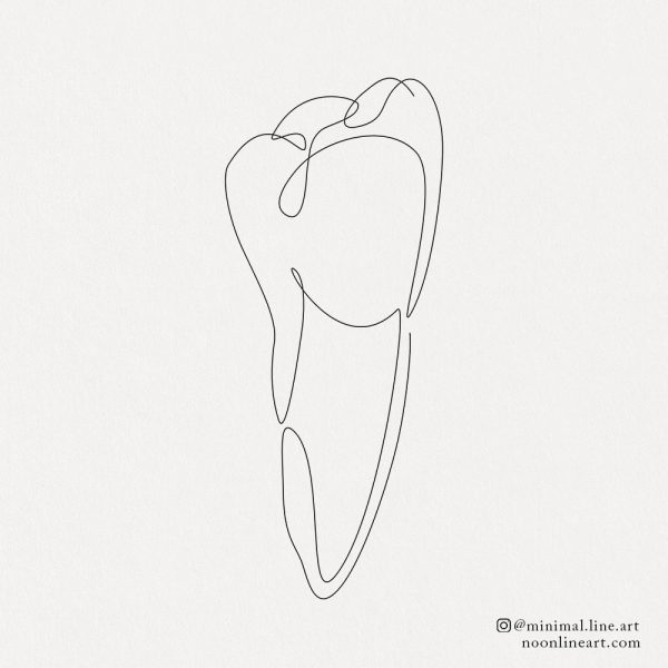 minimal-tooth-line-art-tattoo-illustration-in-one-line