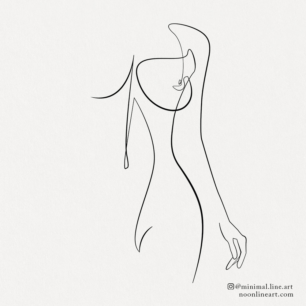 Woman Outline No. 22 | Tattoo Permission Form - Noon Line Art