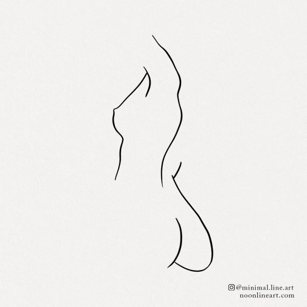 simple woman torso line tattoo drawing