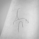 woman crossed legs tattoo line art