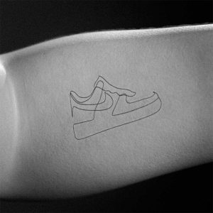 nike dunk sneaker tattoo one line design