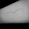 simple classic Eye glasses tattoo in small