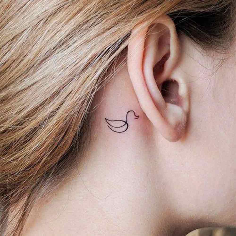 simple duck tattoo doodle line art