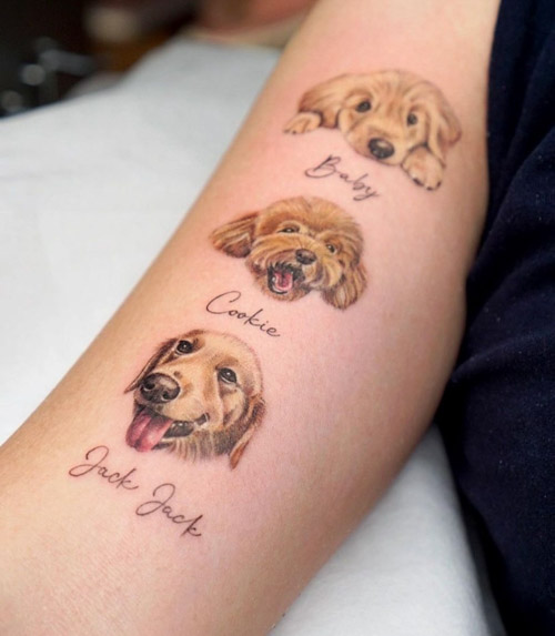 cute small dog tattoos on arm